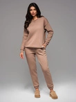 UNISEX tracksuit set in athleisure style with pants and sweatshirt - brown V16 Z109