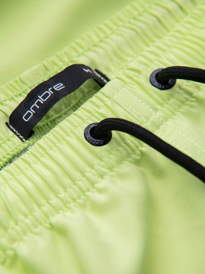 Pantaloni scurți de baie Neon pentru bărbați cu efect magic de imprimare - verde lime V1 OM-SRBS-0147