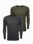 Pánská souprava s dlouhým rukávem V-NECK - mix 2-pack V9 Z41