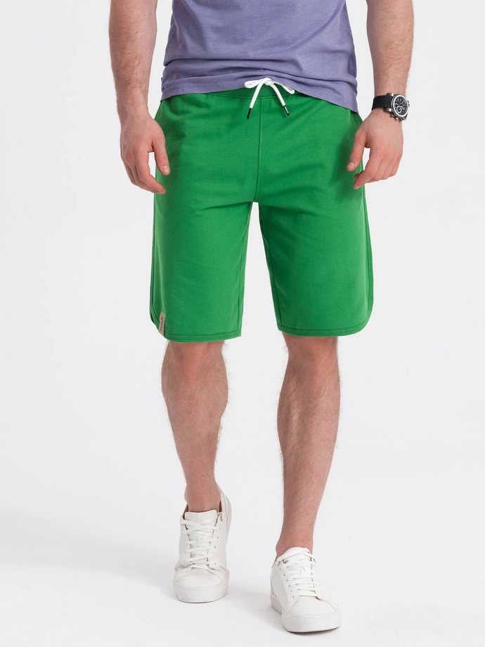 Men's rounded leg sweat shorts - green V4 OM-SRSK-0105