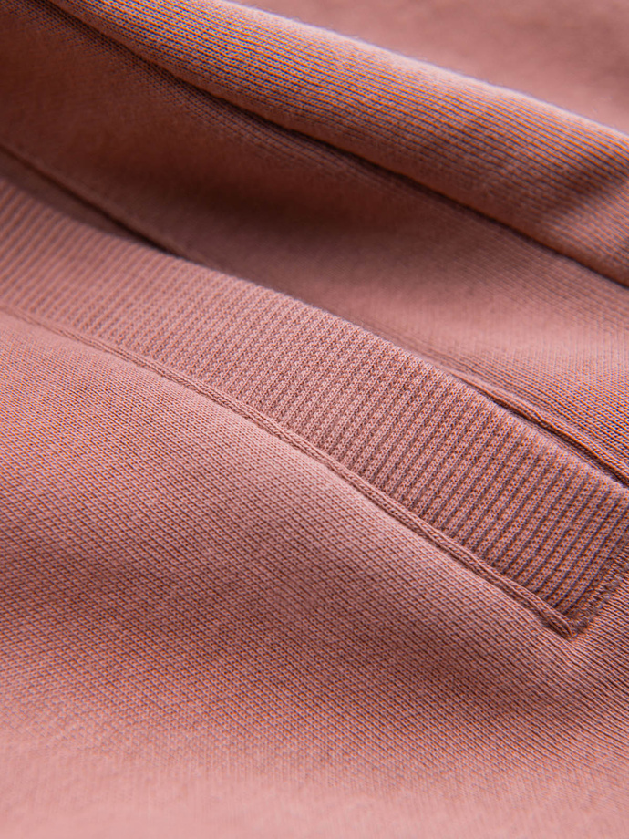 Pánske teplákové šortky BASIC s dĺžkou pred kolená - tmavoružové V4 OM-SRBS-0149