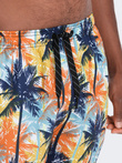 Men's swimming trunks in palm trees - blue and orange V24 OM-SRBS-0125