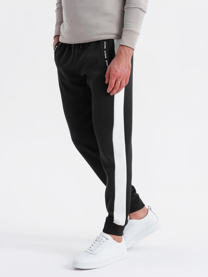Pantaloni de trening bărbătești din tricot structurat - grafit V5 OM-PASK-0211