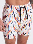 Men's swim shorts in colorful print - white V2 OM-SRBS-0140