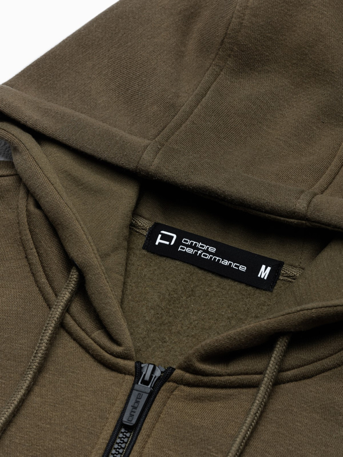Men's zip-up sweatshirt - dark olive V4 B1421