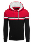 Men's tri-color hoodie - red V3 OM-SSNZ-22FW-014