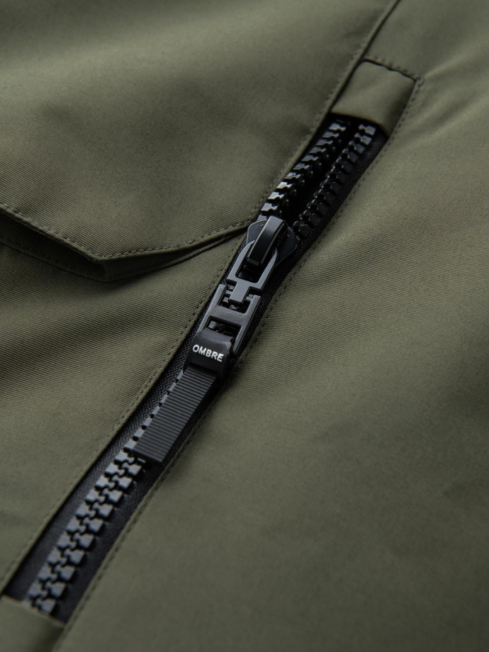 Men's insulated long jacket with reflective elements - olive V3 OM-JALJ-0169