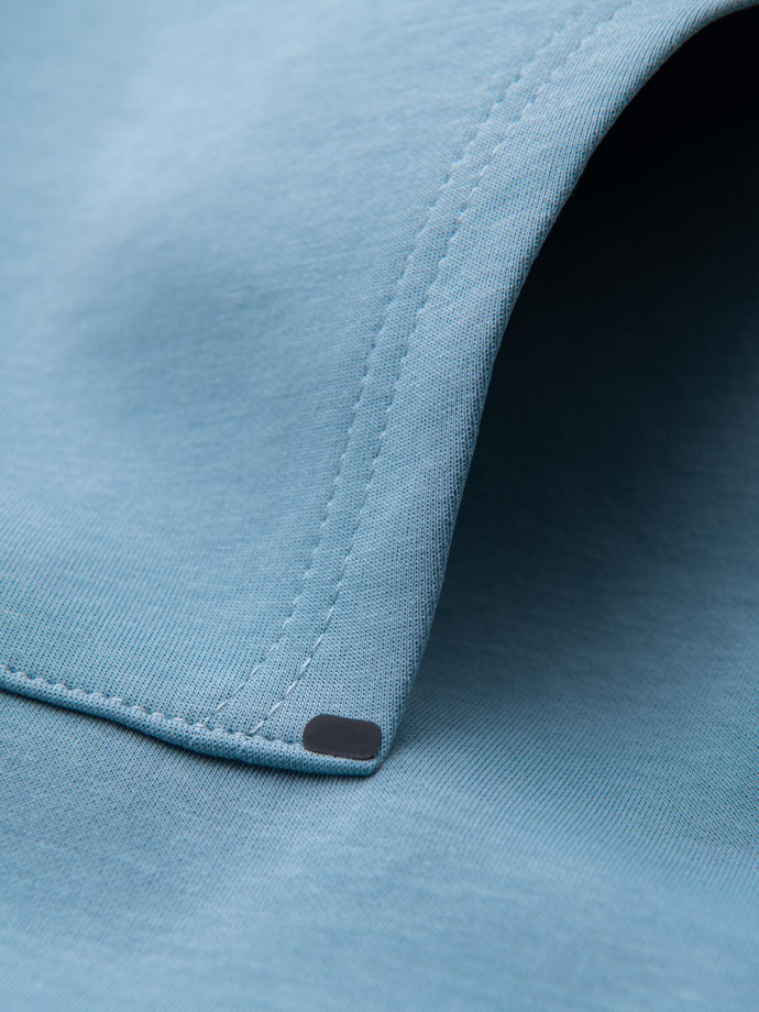Unzipped hoodie sweatshirt in streetwear style - light blue V4 OM-SSZP-0213