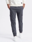 Pánske nohavice JOGGERY s cargo vreckami na zips - grafitová V3 OM-PAJO-0123