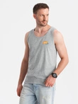 "Summer Vibe" medvilninis vyriškas marškinėlis su spauda - pilkas melanžas V3 OM-TSTT-0191