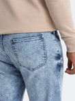 Pantaloni bărbătești TAPER FIT din denim cu cusături și picioare răsucite - albastru V1 OM-PADP-0161