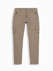 Pánske cargo nohavice STRAIGHT LEG s vreckami na zips - khaki V3 OM-PACG-0204
