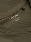 Men's unprinted longsleeve with v-neck - dark olive V2 OM-LSBL-0108