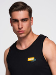 Men's Summer Vibe printed cotton tank top - black V1 OM-TSTT-0191