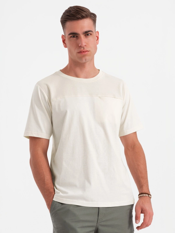 Men's LOOSE FIT pocket t-shirt - white V8 OM-TSCT-0171