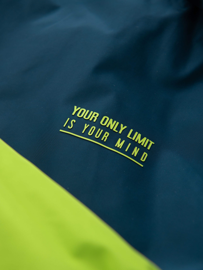 Jachetă sport pentru bărbați cu reflectoare - turcoaz și verde lime V1 OM-JANP-0105