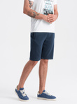 Men's pre-knee BASIC sweat shorts - navy blue V1 OM-SRBS-0149