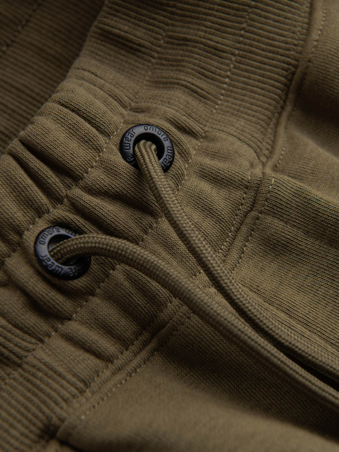 Men's BASIC cotton jogger sweatpants - olive V2 OM-PABS-0174
