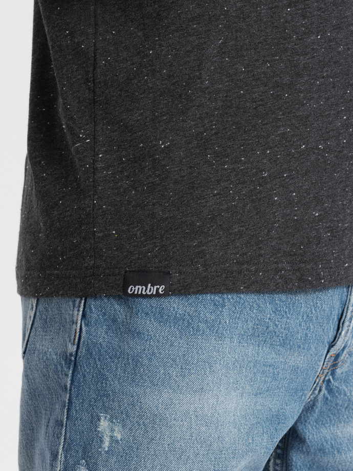 Men's t-shirt with decorative confetti effect - black V5 OM-TSCT-0178