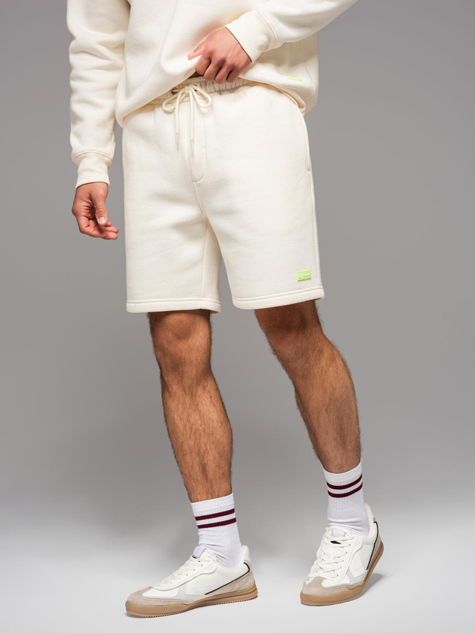 UNISEX sweatshirt + shorts set - cream V2 Z108