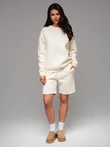 Klasická unisex mikina s kulatým výstřihem - krémová V2 OU-SNBC-0104