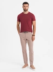 Classic BASIC men's cotton T-shirt - maroon V16 OM-TSBS-0236