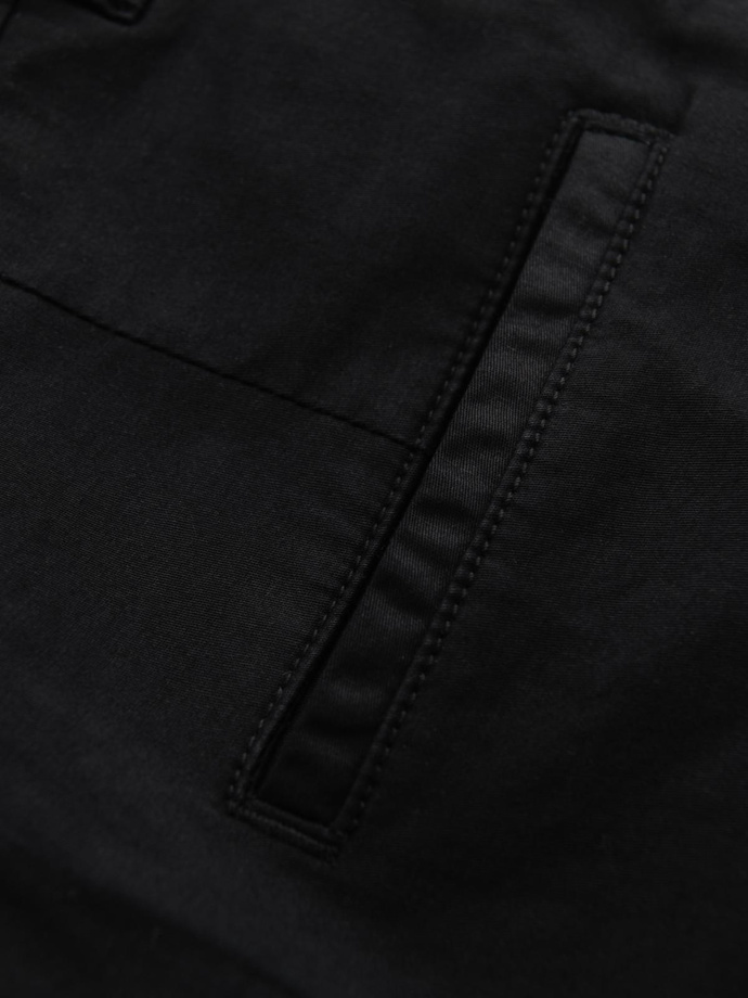 Classic men's chino shorts with rolled up leg - black V9 OM-SRCS-0197