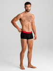 Men's cotton boxer shorts with contrasting elastic - 7-pack black V1 OM-UNBO-0100