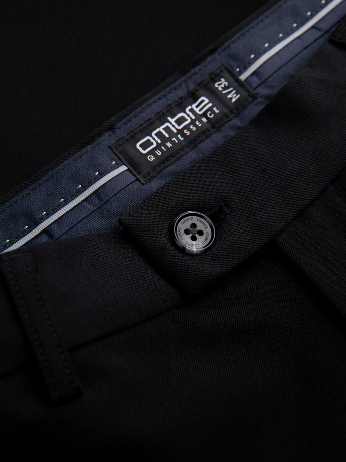 Pánske elegantné chino nohavice SLIM FIT - čierne V4 OM-PACP-0191