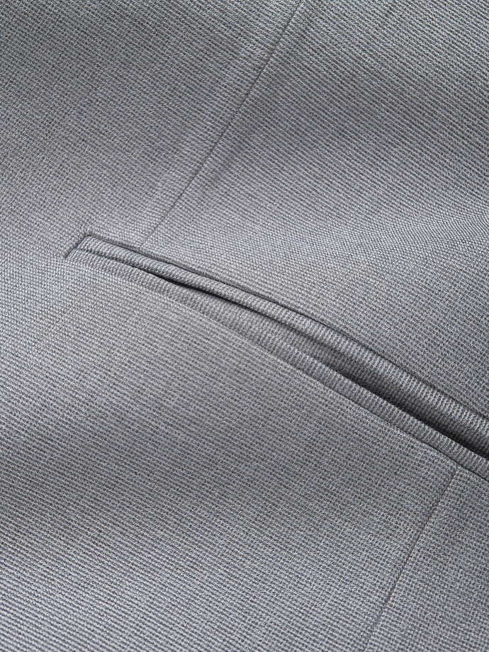 Pánské elegantní sako s ozdobnými knoflíky na manžetách - šedé V2 OM-BLZB-0114