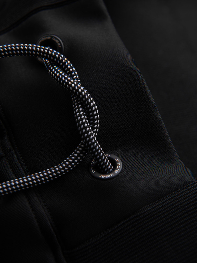 Pánské tepláky s kontrastním lemováním - černé V1 OM-PASK-0229