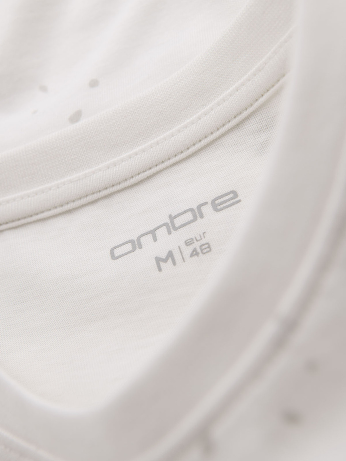 Vyriški marškinėliai su apvaliomis iškirptėmis - balti V1 OM-TSFP-0187