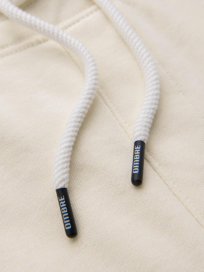 Pánské tepláky bez podšívky - krémové V11 OM-PABS-0206