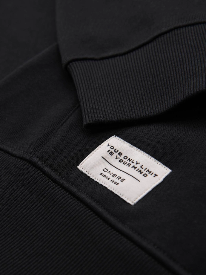 Hanorac BASIC kangaroo pentru bărbați cu glugă - negru V5 B1674