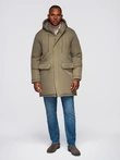 Classic men's long parka jacket - olive V3 OM-JAPJ-0313