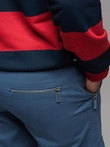 Pánské kalhoty STRAIGHT LEG cargo s kapsami na zip - tmavě modré V1 OM-PACG-0204
