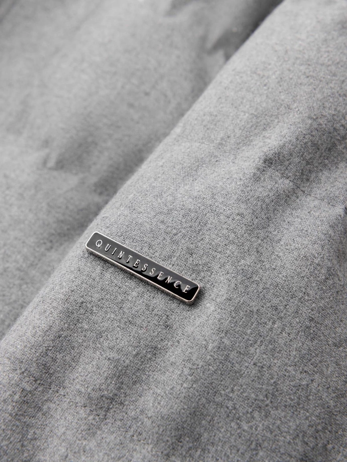 Men's lightweight jacket with mesh lining and hood - grey V3 OM-JAHP-0203