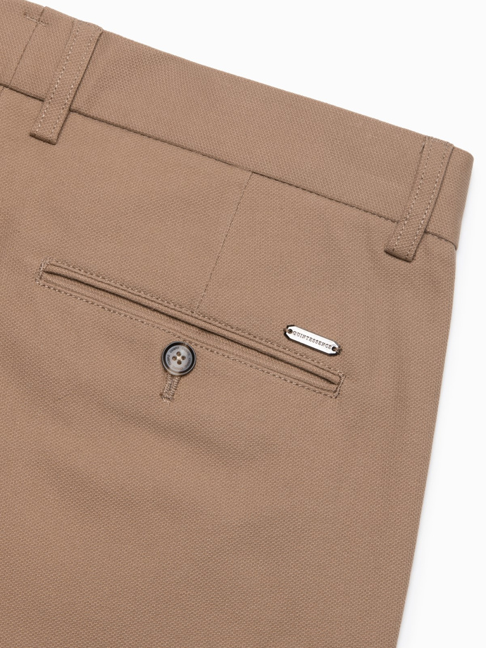 Vyriškos SLIM FIT chino kelnės - šviesiai rudos spalvos V2 OM-PACP-0186