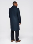 Men's navy double-breasted wool coat - navy blue V1 OM-COWC-0134