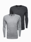 Set bărbătesc V-NECK cu mânecă lungă - mix 2-pack V1 Z41