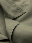 Men's short sleeve shirt with Cuban collar - khaki V4 OM-SHSS-0168