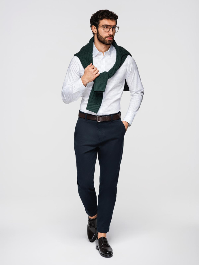 Vyriški medvilniniai marškiniai REGULAR FIT - balti V1 K698