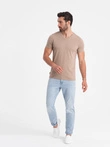 Tricou clasic din bumbac pentru bărbați cu decolteu în V BASIC - frasin V21 OM-TSBS-0145