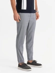 Men's REGULAR FIT chino pants with elastic waistband - gray V2 OM-PACP-0157
