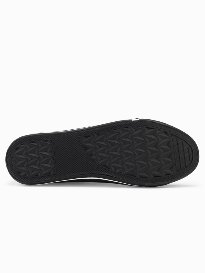 Contrasting men's sneakers with raised upper - black V1 OM-FOTH-0121