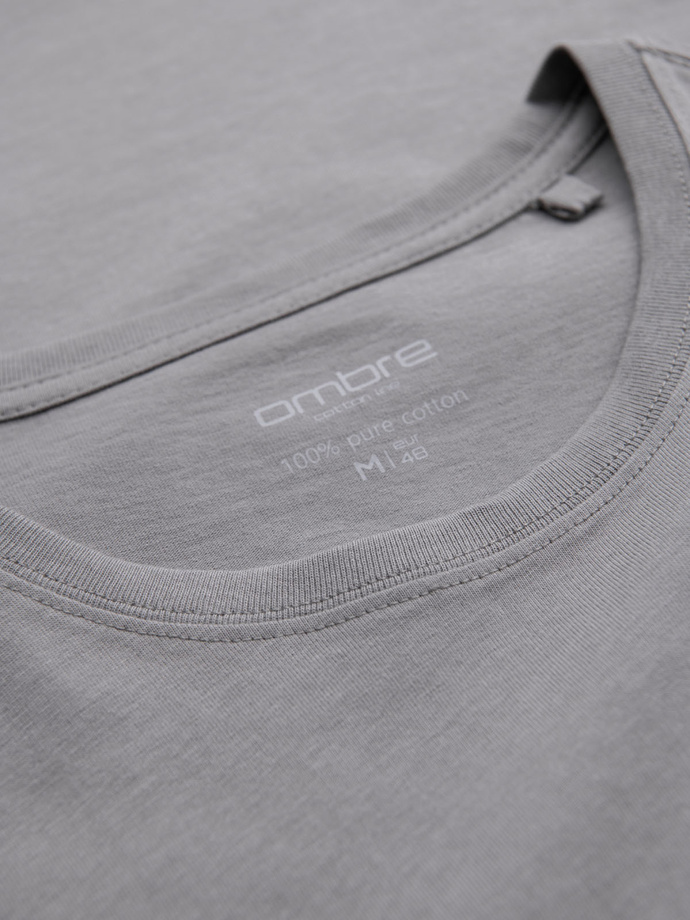 Pánske klasické bavlnené tričko BASIC - sivé V3 OM-TSBS-0236