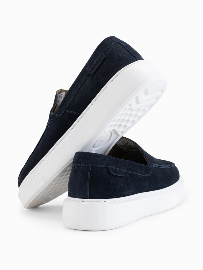 Men's slip-on half shoes on thick sole - navy blue V4 OM-FOCS-0152