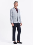 Blazer bărbătesc cu croială REGULAR cu in - albastru deschis V3 OM-BLZB-0128