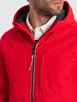 Pánska bunda s fleecovým stredom SOFTSHELL-red V6 OM-JANP-0137