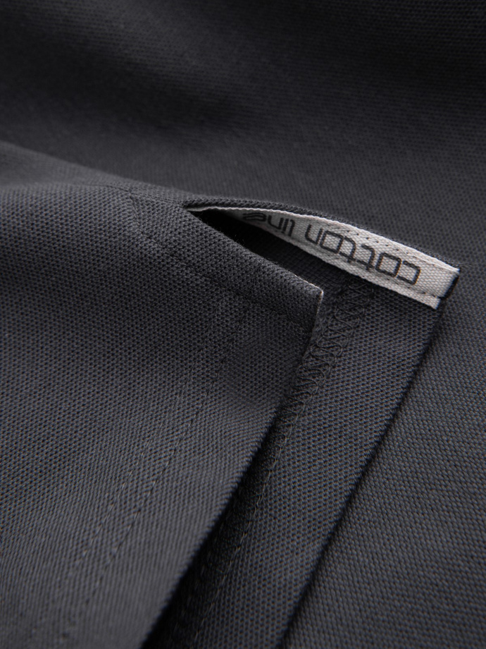 BASIC vyriški vienspalviai pique trikotažo polo marškinėliai - grafito spalvos V3 OM-POBS-0100